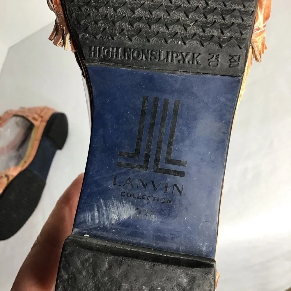 Lanvin Collection By Luxury‎ Fashion House - Leather Espadrille Sandals Zip Back